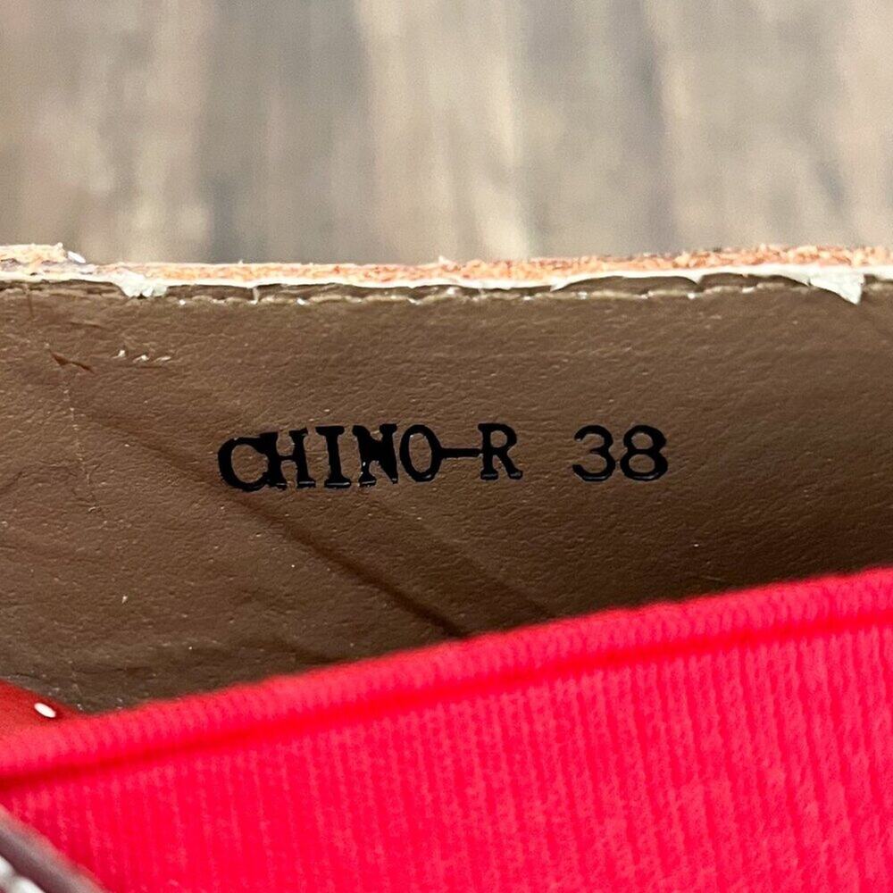 L'Artiste Spring Step Leather Clog Mule Hand Painted Shoe Chino Boho Size 38 Red - Picture 10 of 12